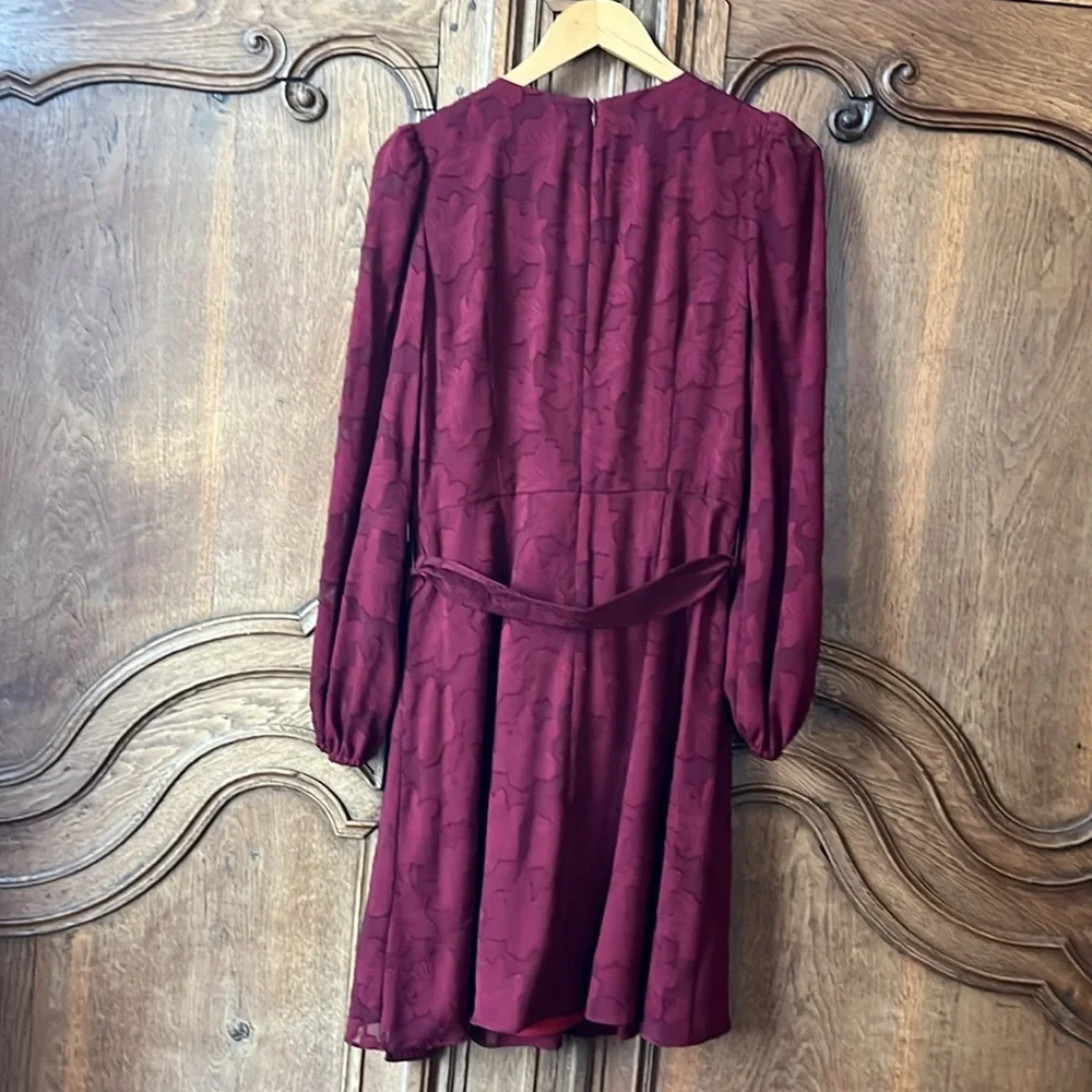 Eliza J Floral Burnout Long Sleeve Fit & Flare Dress NWT - Picture 8 of 13